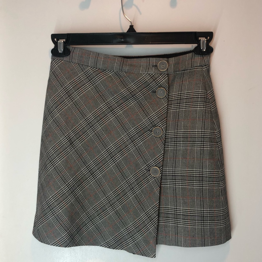 Plaid Houndstooth Mini Skirt